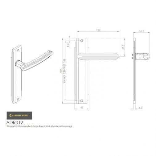 Carlisle Brass - Art Deco Door Handles - Polished Chrome