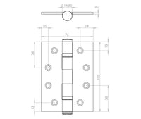 Thumbnail for 4 Inch Polished Steel Grade 13 Fire Rated Ball Bearing Hinges