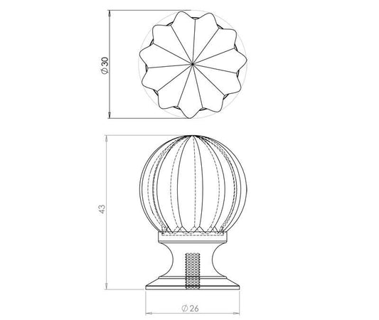 JH1152PB Pumpkin Glass Cupboard Knob - Various Sizes