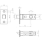 Black 2.5 Inch Tubular Mortice Door Latch