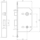 Matt Black Bathroom Mortice Door Lock 2.5 Inch - JL450BL