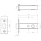 JL6666 Satin Stainless Steel/Brass Heavy Double Sprung Mortice Latch - Fire Door Approved