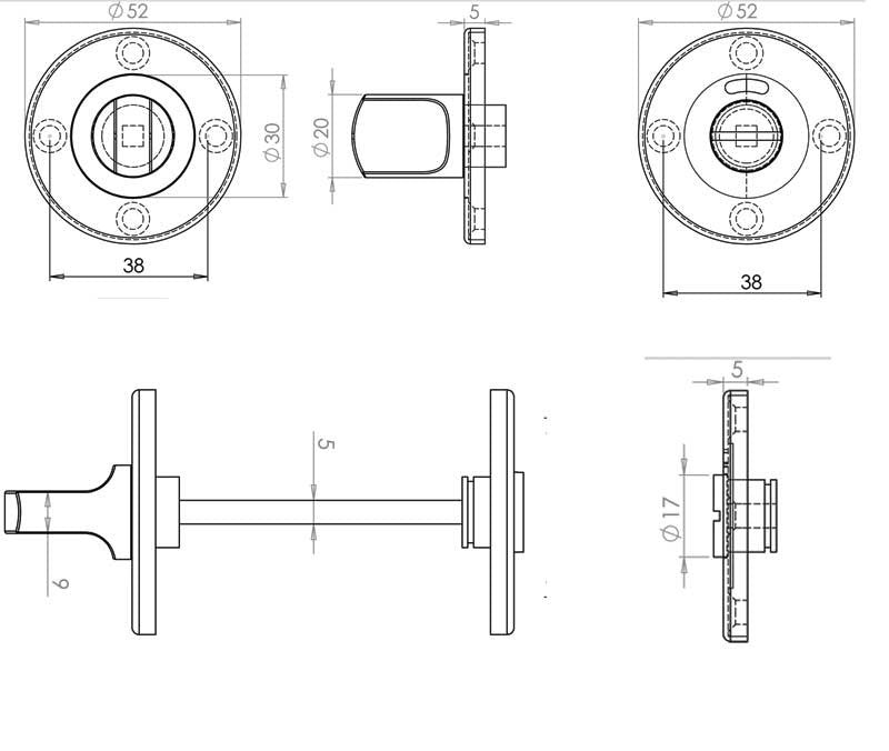 JPS05 Polished Stainless Steel Bathroom Turn and Release