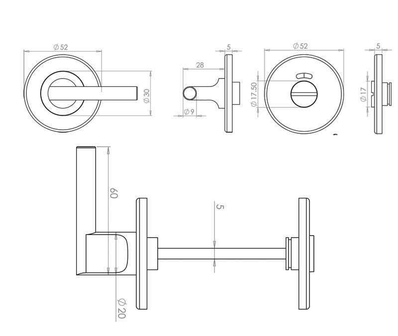 JSS354 Easy Turn Stainless Steel Bathroom Turn and Release