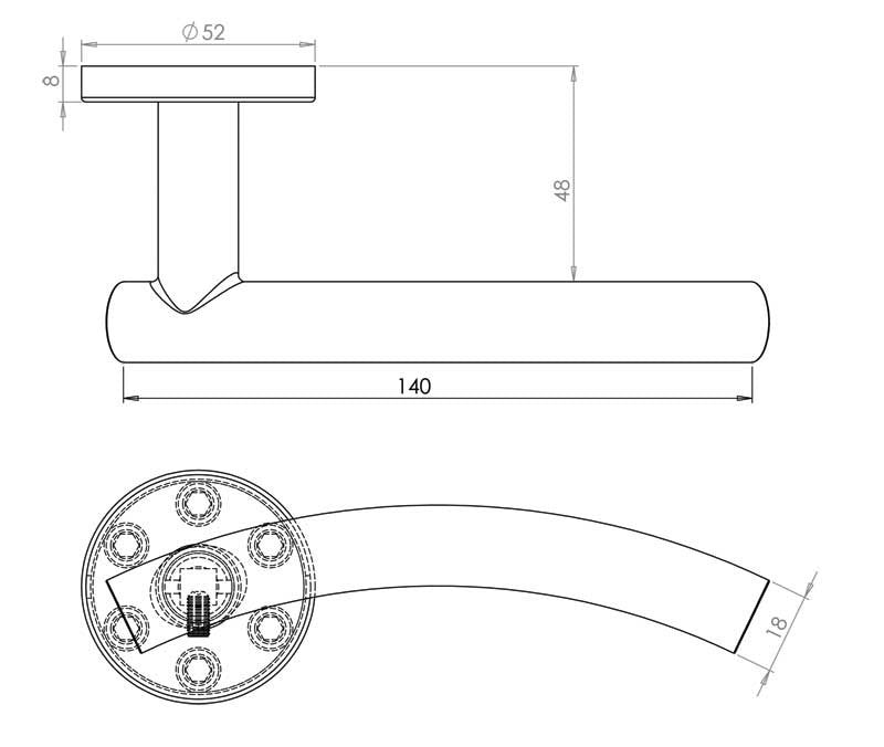 Arched Satin Stainless Steel Door Handles On Rose