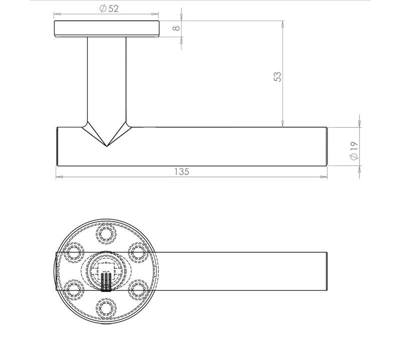 Atlanta Polished Stainless Steel Door Handles On Rose