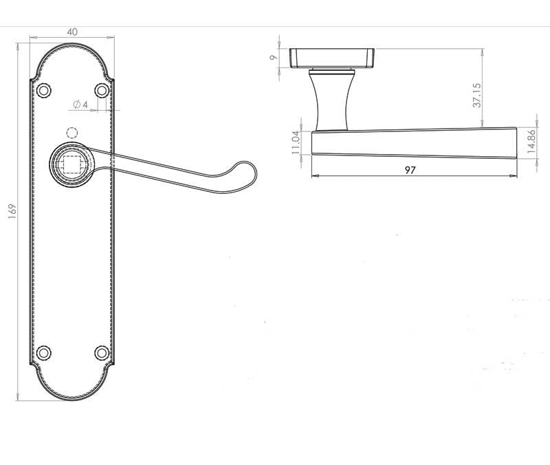 Epsom Door Handle on Backplate Pack - Latch - Chrome/Satin Finish