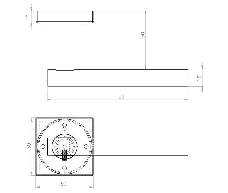 Kubus Designer Door Handles On Square Rose JV4001