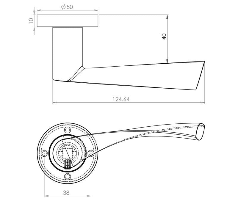 Twirl Dual Finish Door Handles On Round Rose