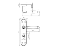 Thumbnail for Door Handle on Backplate Pack - Stylo Bathroom Lock - Dual Finish