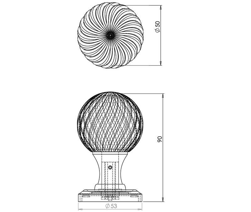 JV635PN POLISHED NICKEL PARISIAN 'CLARISSE' MORTICE DOOR KNOBS