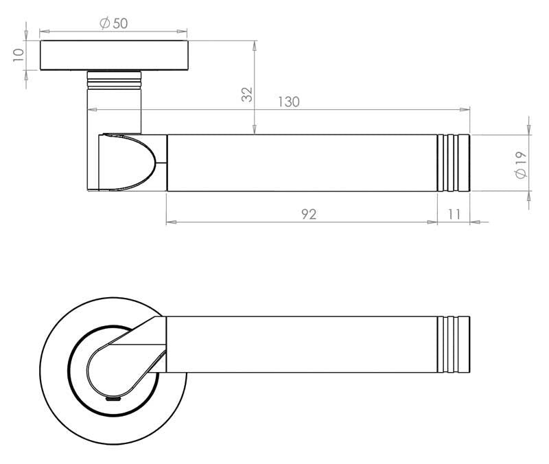 Octavia Polished Chrome/Black Nickel Door Handles JV765PCBN