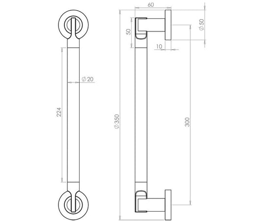 Lydia Pull Handle Dual Finish - 225mm & 300mm