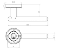 Thumbnail for Door Handles on Rose Pack - Latch - Polished Chrome - Satin Chrome