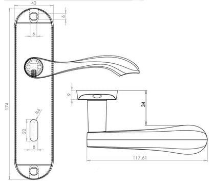 Broadway Door Handles On Back Plate