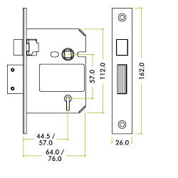 DIAGRAM FOR 65mm & 76MM LOCKS