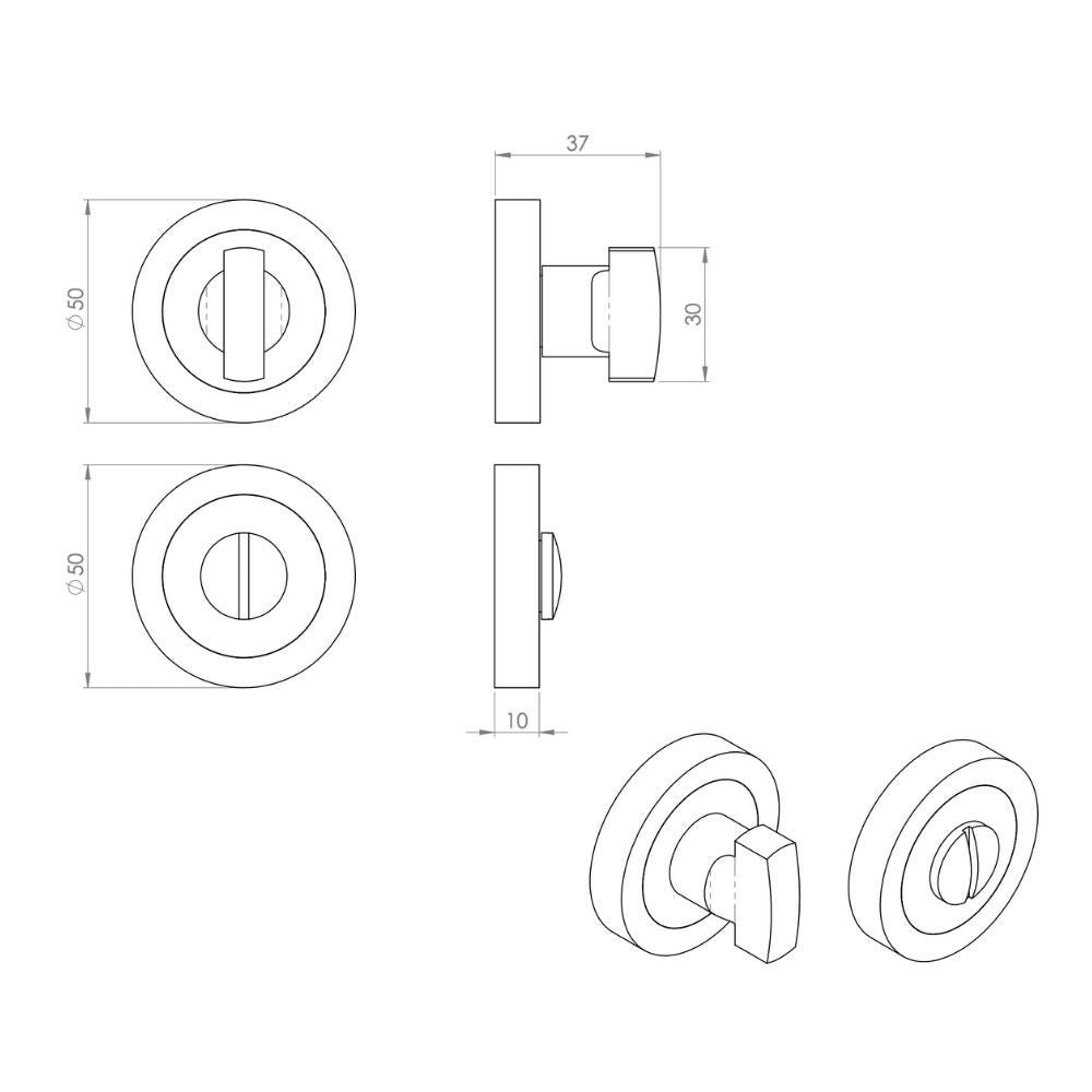 Carlisle Brass Satin Brass Bathroom Thumbturn & Release | EUL004SB