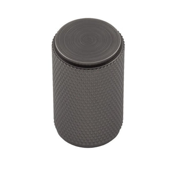 Cylindrical Knurled Cupboard Knob, 18mm