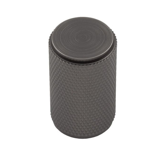 FTD702ANT Cylindrical Knurled Cupboard Knob, 18mm - Anthracite Grey