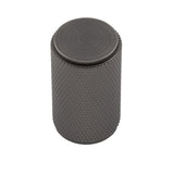 FTD702ANT Cylindrical Knurled Cupboard Knob, 18mm - Anthracite Grey