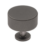 Anthracite Grey 'Radio' Knurled Cupboard Knob, 35mm - Anthracite Grey - FTD703ANT