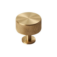 Thumbnail for Satin Brass Knurled Cupboard Knobs, 35mm - FTD703SB