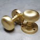 SATIN BRASS 52mm MUSHROOM MORTICE DOOR KNOBSET - 60mm ROSE - JV35SB