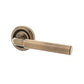 Antique Brass Parisian Lever Door Handles on Round Rose