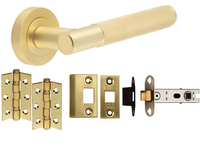 Knurled T-Bar Design Satin Brass Door Handle Packs