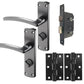 Curved 'Innovate' Matt Black Door Handles On Plate
