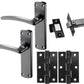 Curved 'Innovate' Matt Black Door Handles On Plate