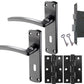 Curved 'Innovate' Matt Black Door Handles On Plate