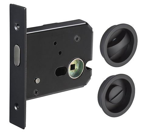 Matt Black Pocket/Sliding Door Lock