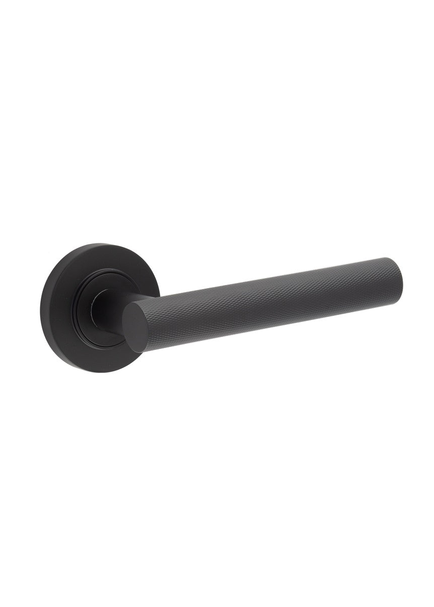 Knurled T-Bar Design Door Handles - Burlington Range - Matt Black