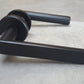 Matt Black 'Mitred' Door Handles On Round Rose - M4D210MB
