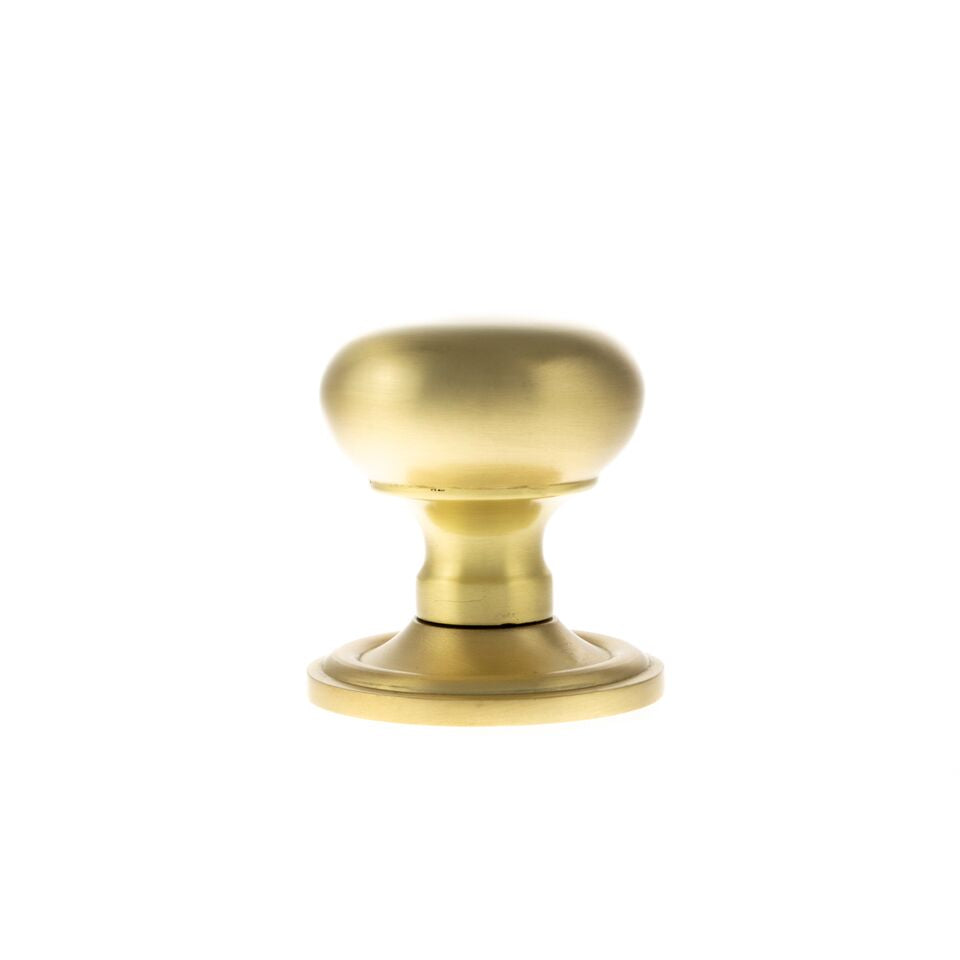 Atlantic UK Old English, OE58MMKSB Harrogate Mushroom Mortice Door Knobs - Satin Brass