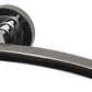 Opal Black Nickel/Polished Chrome Door Handles On Round Rose
