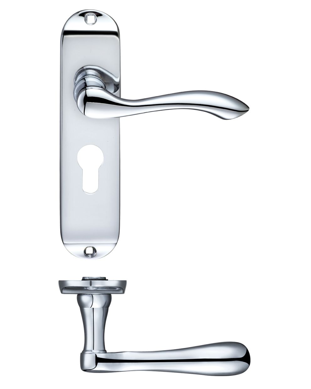 Arundel Lever on Backplate - Chrome, Satin or Brass