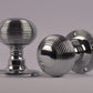 Polished Chrome Reeded Beehive Mortice Door Knobs