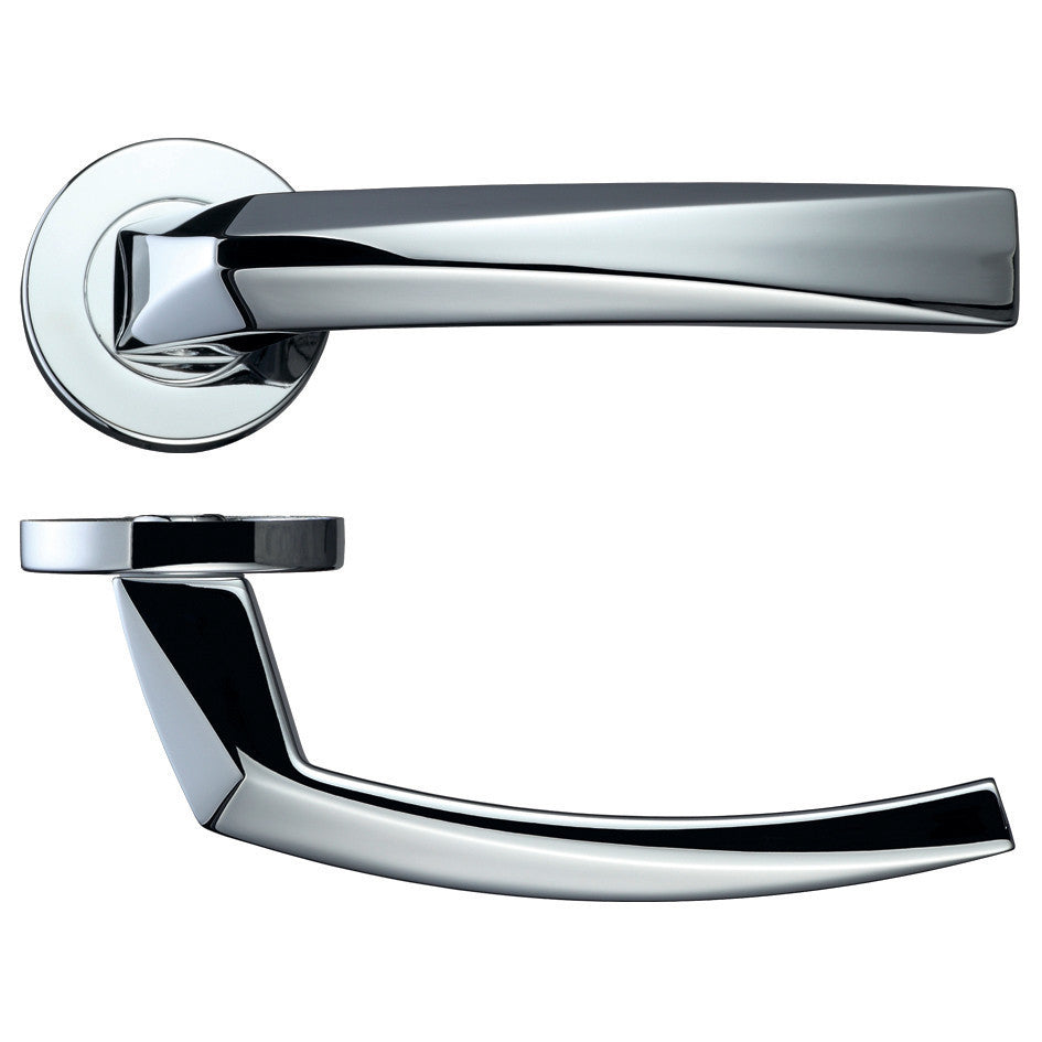 Zoo Hardware Rosso Maniglie Hydra Levers On Round Rose, Polished Chrome - RM010PC