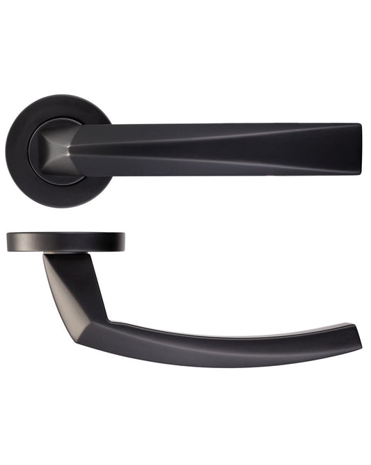 'Hydra' Matt Black Rosso Maniglie Door Handles - RM010PCB