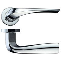 Thumbnail for Zoo Hardware Rosso Maniglie Aries Levers On Round Rose, Polished Chrome - RM060PC