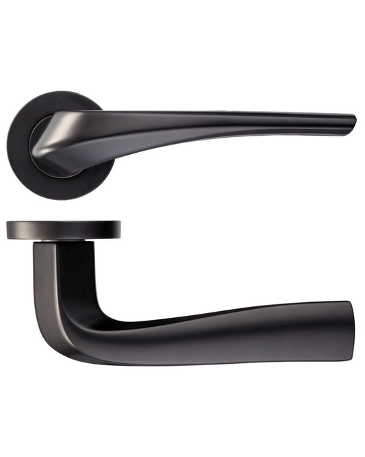 'Airies' Matt Black Rosso Maniglie Door Handles - RM060PCB