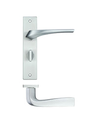 Thumbnail for Rosso Maniglie RM062SC Aries Door Handles on Backplate - Satin Chrome