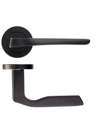 Rosso Maniglie 'Lyra' Matt Black Door Handles - RM090PCB