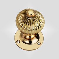 Thumbnail for Polished Brass Regency Mortice Door Knobs (Solid Brass) - SB2111PB - SPIRA BRASS