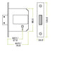 KEYED ALIKE 5 Lever Insurance Approved Mortice Dead Lock, 3 Inch - BS3621 - VARIOUS FINISHES