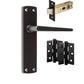 Matt Black Door Handles - Victorian Contemporary Lever on Backplate, 169mm x 41mm