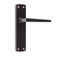 Matt Black Door Handles - Victorian Contemporary Lever on Backplate, 169mm x 41mm