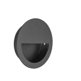 Matt Black Half Moon Pocket/Sliding Door Round Flush Pull Handle 90mm